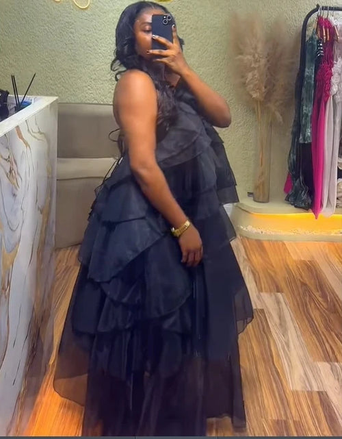 Load image into Gallery viewer, Women Sleeveless Ruffles Loose Smock Strap Maxi Long Sexy Dress
