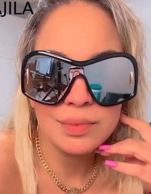Load image into Gallery viewer, Oversized One-Piece Shield Sunglasses Punk Square Eyewear Vintage Big Frame Sun Glasses
