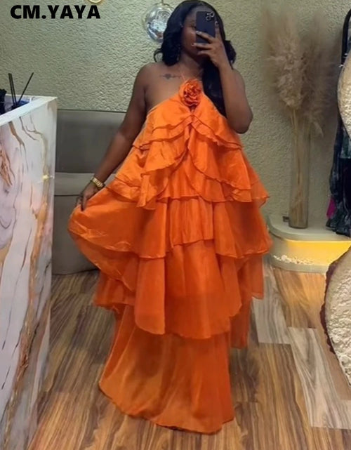 Load image into Gallery viewer, Women Sleeveless Ruffles Loose Smock Strap Maxi Long Sexy Dress

